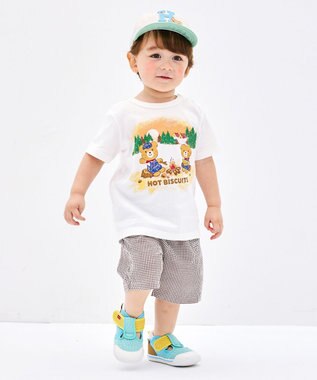 MIKI HOUSE HOT BISCUITS 【家族でおそろい】【80-120cm】アウトドアデザイン 半袖Tシャツ グリーン