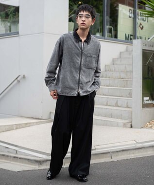 WEGO 【ユニセックス着用ITEM】デニムシャツジャケット デニムブラック