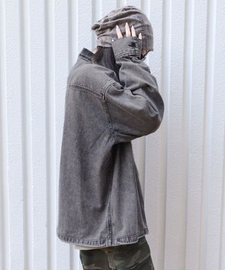 WEGO 【ユニセックス着用ITEM】デニムシャツジャケット デニムブラック