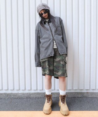 WEGO 【ユニセックス着用ITEM】デニムシャツジャケット デニムブラック