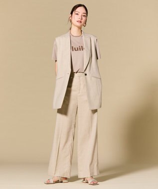 BEIGE， CAROLE / リネンライクフルレングスワイドパンツ Sand