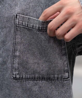 WEGO 【ユニセックス着用ITEM】デニムシャツジャケット デニムブラック