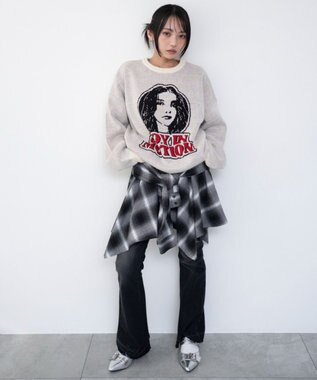 WEGO グラフィックニットプルオーバー 柄4