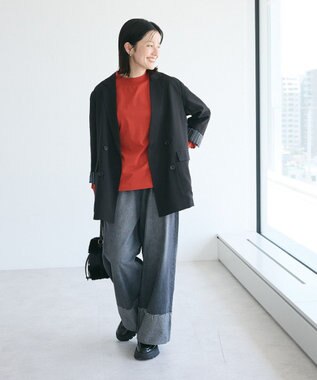 CRAFT STANDARD BOUTIQUE モックネックリングドット長袖プルオーバー Orange