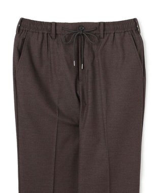 JOSEPH HOMME 新素材【ストレッチ/ウエストゴム仕様】ウール混キャリーマンストレッチ ドロスト付ストレートパンツ / HOVE ダークブラウン系