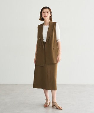 YECCA VECCA ドライタッチ金釦テーラードジレ Brown