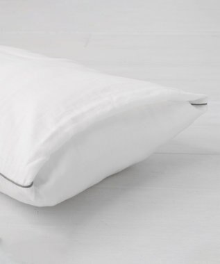 京和晒綿紗 ガーゼ枕カバー 白3重合わせ L50×70用 グレーバイアス