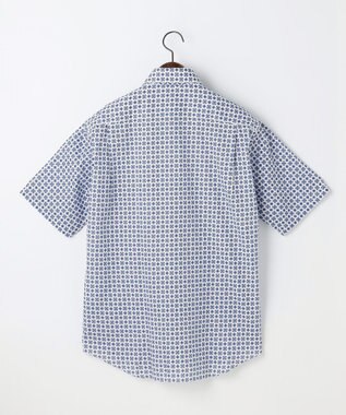 JOSEPH ABBOUD 【キングサイズ・綿100％・JAPANファブリック】パナマボイルプリント 半袖シャツ ネイビー系5