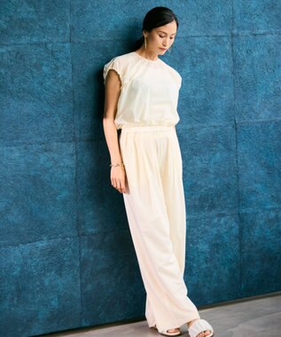 BEIGE， 【洗える/セットアップ対応】SPIGA / イージータックワイドパンツ Ecru