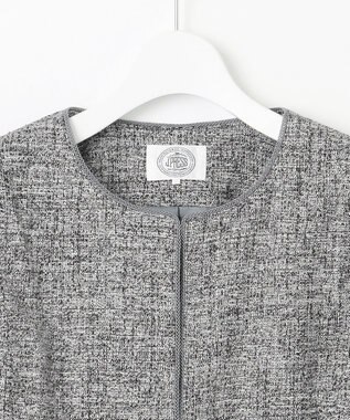J.PRESS LADIES 【セットアップ対応】Light Tweed ノーカラー ジャケット ブラックMIX系6