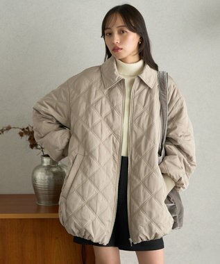 earth music&ecology 【WEB限定】ダブルステッチキルティングコート Beige