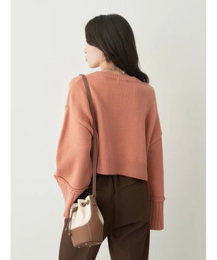 earth music&ecology ワイドスリーブプルオーバー Pink Orange