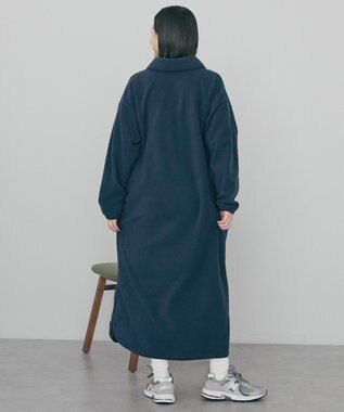 AMERICAN HOLIC ハーフスナップフリースワンピース Navy