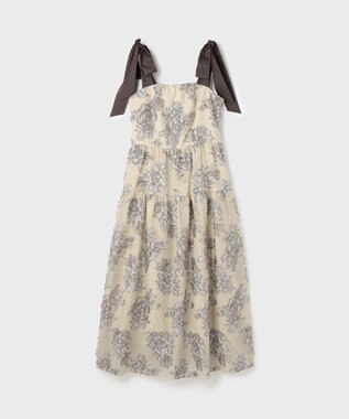 GRACE CONTINENTAL シアージャガードティアードワンピース ベージュ