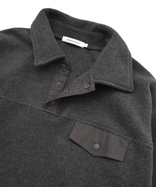 AMERICAN HOLIC ハーフスナップフリースワンピース Charcoal Gray