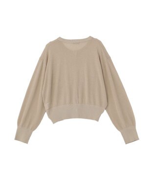 earth music&ecology ボタンアソートクルーネックカーディガン Beige