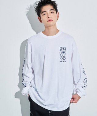 WEGO DUCKDUDE　SUNFLOWER　L／S　TEE ホワイト