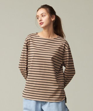 J.PRESS YORK STREET 【WOMEN】バスクTシャツ ブラウン系1