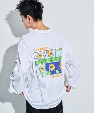 WEGO DUCKDUDE　SUNFLOWER　L／S　TEE ホワイト