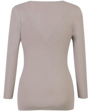 Wing あったかインナー 綿100％(肌側) 集中保温(背中) 【綿の贅沢 ここちフラット 集中保温】 8分袖 長袖 秋 冬 EL4868 ウイング／ワコール ブラウン