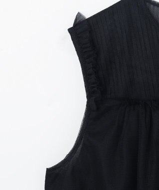 GRACE CONTINENTAL チュールノースリーブ トップ ブラック