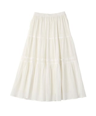earth music&ecology ティアードギャザースカート Off White