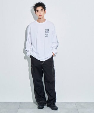 WEGO DUCKDUDE　SUNFLOWER　L／S　TEE ホワイト