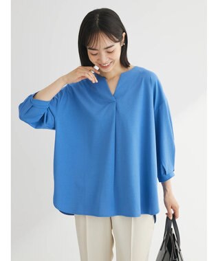 Green Parks ＢＰスキッパー七分袖カットプルオーバー Blue