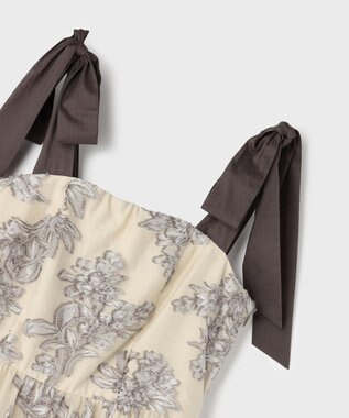 GRACE CONTINENTAL シアージャガードティアードワンピース ベージュ