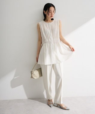 Green Parks ウエストシャーリングブラウス White