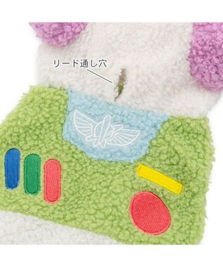 PET PARADISE ディズニー トイ・ストーリー バズ もこもこ パーカー 小型犬 ホワイト×ライム