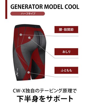 WOMEN】 CW-X スポーツタイツ ハーフ ひざ上丈 下半身サポート(股関節