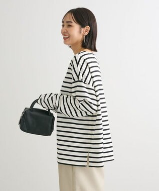 Green Parks ボーダーゆるチュニック Black