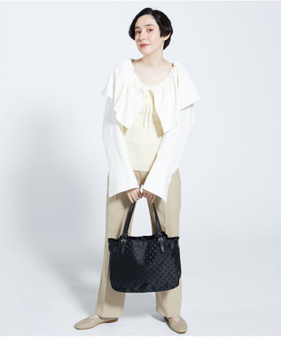 Y'SACCS 【Y’SACCS vous et】ドットジャカード マルチウェイトート Mサイズ ブラック