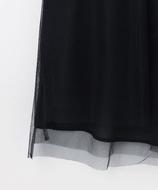 GRACE CONTINENTAL チュールノースリーブ トップ ブラック