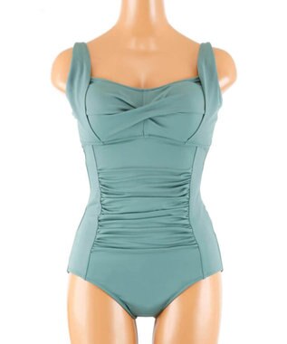 San-ai Resort（三愛水着楽園） 【SALE】【Coral veil】Solid　ナチュラルシェイプ ワンピース水着 9号/11号