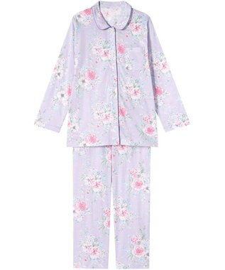 Wing パジャマ 綿100%(本体) 天竺素材 長袖 長ズボン レディース EP8041 ウイング／ワコール パープル