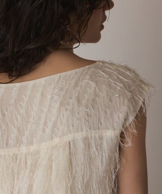 GRACE CONTINENTAL フリンジギャザートップ キナリ