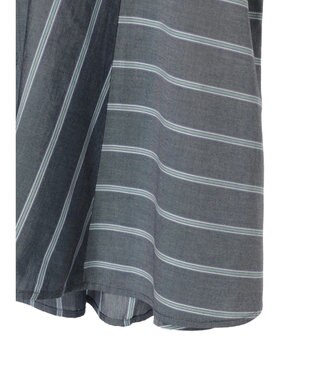 AMERICAN HOLIC 接触冷感フレンチスリーブ切り替えフレアブラウス Stripe Navy