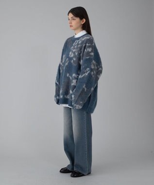 WEGO 【ユニセックス着用ITEM/MLサイズ展開】ファジーパターンプルオーバー ブルー