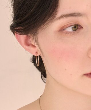 Phoebe 〈金属アレルギー対応〉ファインスレッドフープセラミックポストピアス シンプル/フープピアス