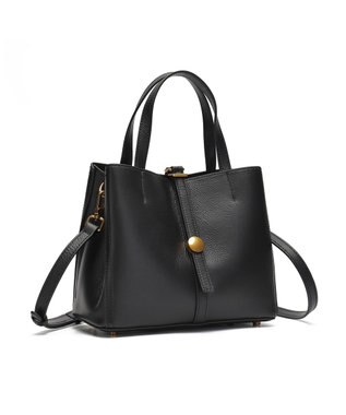 style code ［RICKERS/リッカーズ］ナチュラルレザーアオリハンドバッグ ブラック