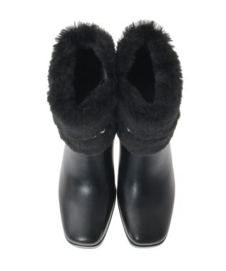 Maison de FLEUR パールリボンファーブーツ Black