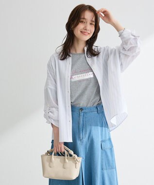 Green Parks 綿麻混シャツ Off White