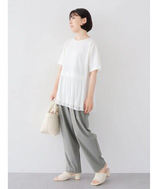 Green Parks メッシュドッキングチュニック Off White