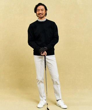 23区GOLF 【MEN】ロゴスポーツニット ブラック系