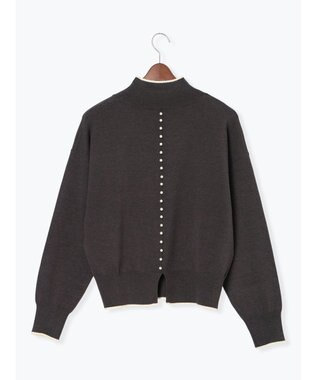 Te chichi バックパールニット チャコールグレー