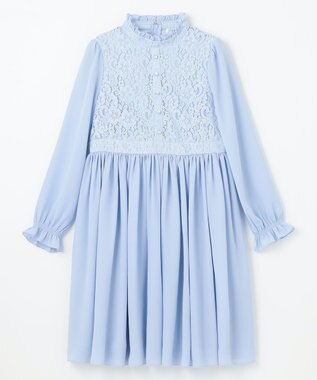 組曲 KIDS 【150-170㎝】レースシフォン ワンピース サックスブルー系