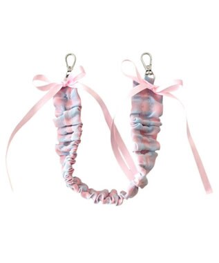 WEGO チェックリボンくしゅくしゅハンドストラップ