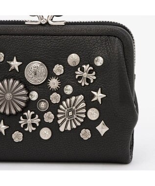 UNBILLION ペルケ perche / マルチスタッズがま口二つ折りウォレット ブラック